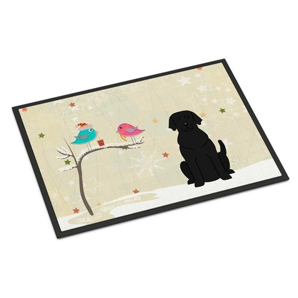 Micasa Christmas Presents Between Friends Black Labrador Indoor or Outdoor Mat18 x 0.25 x 27 in. MI888438